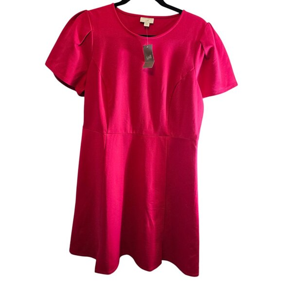 CHRISTIAN SIRIANO FOR J JILL SIZE MEDIUM NWT PINK POPPY FIT AND FLARE DRESS - Picture 1 of 12